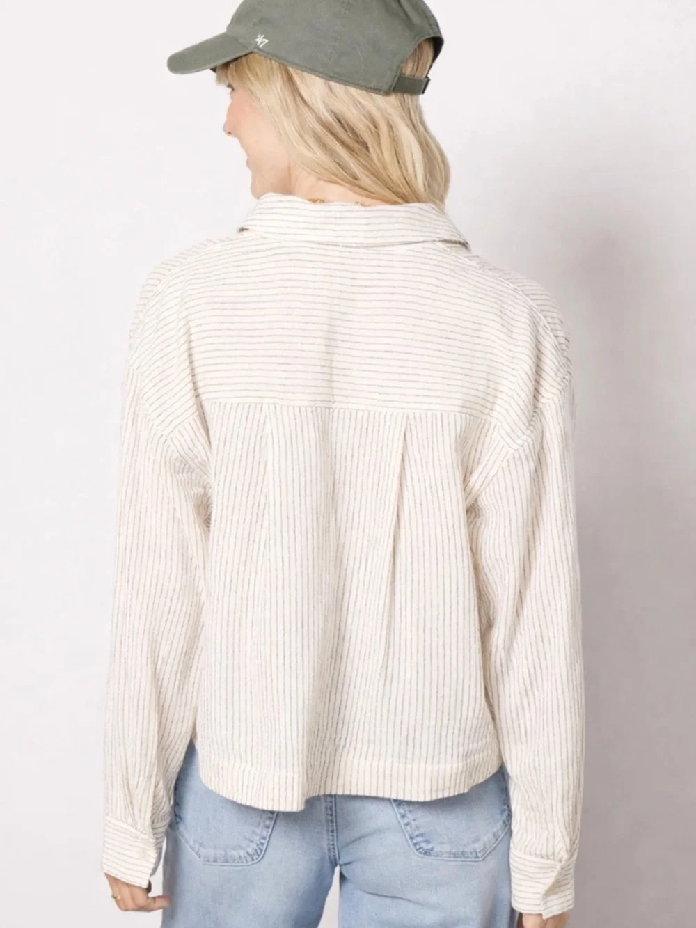Z Supply Del Mar Striped Cream Shirt - Picture 4 of 9
